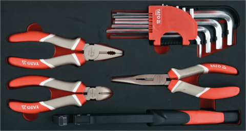 TROLER SCULE metal YATO YT - 09104 , 3 COMPARTIMENTE , echipat 78 de elemente YATO - scule electrice si unelte profesionale - BricoMart