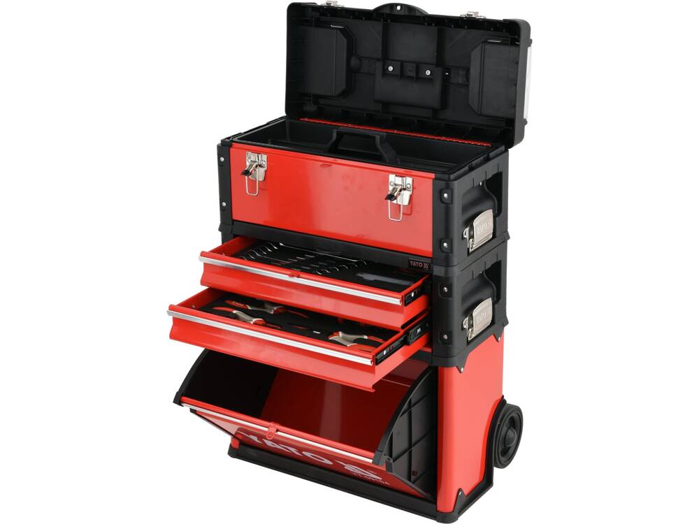 TROLER SCULE metal YATO YT - 09104 , 3 COMPARTIMENTE , echipat 78 de elemente YATO - scule electrice si unelte profesionale - BricoMart