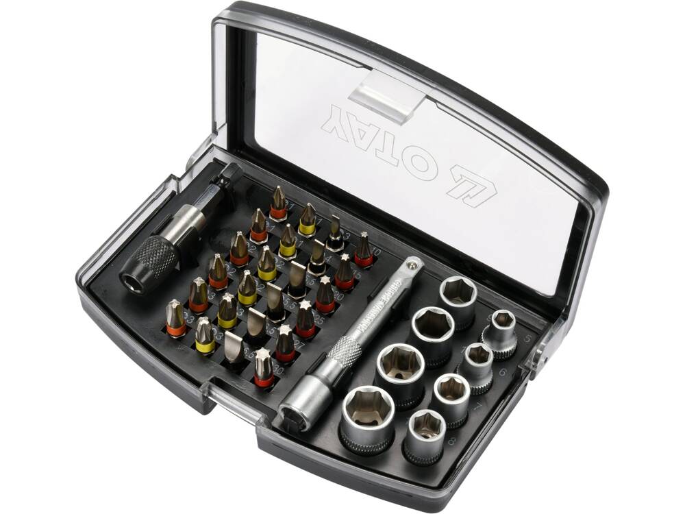 TRUSA 34 BITI YATO YT - 04623 CU ADAPTOR SI PRELUNGITOR YATO - scule electrice si unelte profesionale - BricoMart