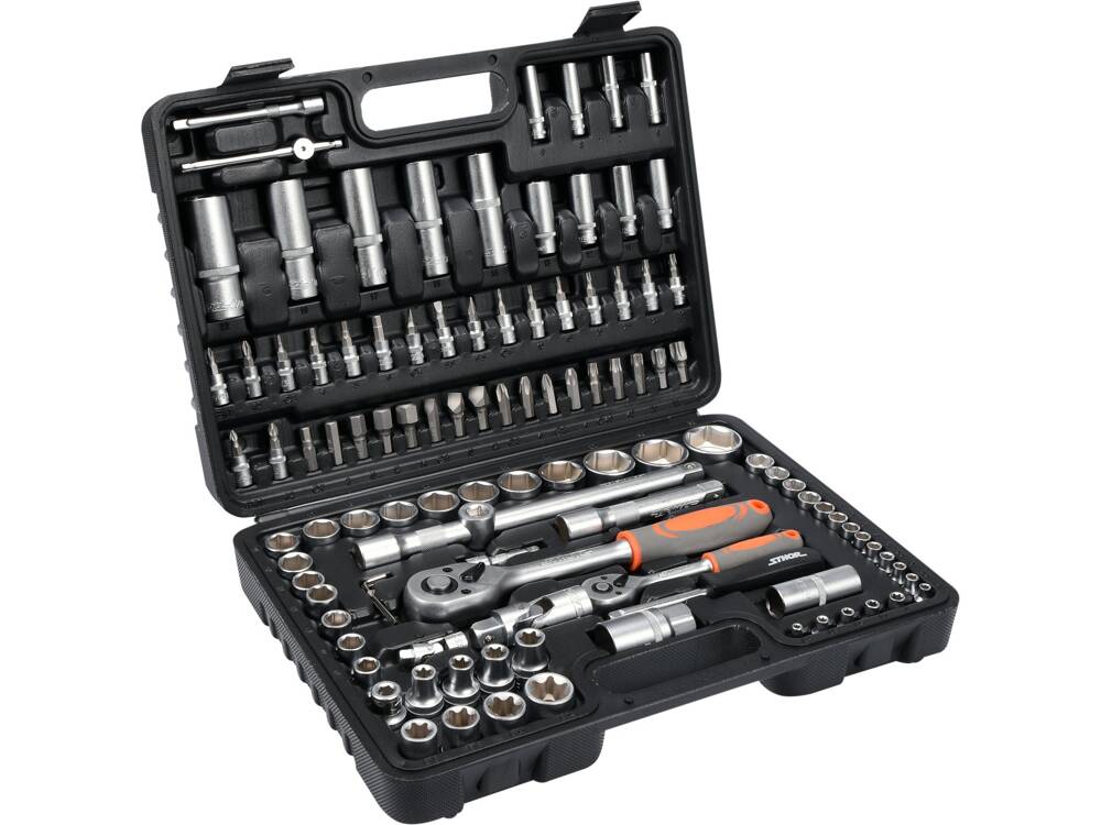 TRUSA TUBULARE 1/2 - 1/4, STHOR 58685 108 PIESE STHOR - scule electrice si unelte profesionale - BricoMart