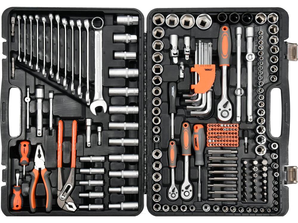 TRUSA TUBULARE 1/2 - 3/8 - 1/4, STHOR 58693 225 PIESE STHOR - scule electrice si unelte profesionale - BricoMart