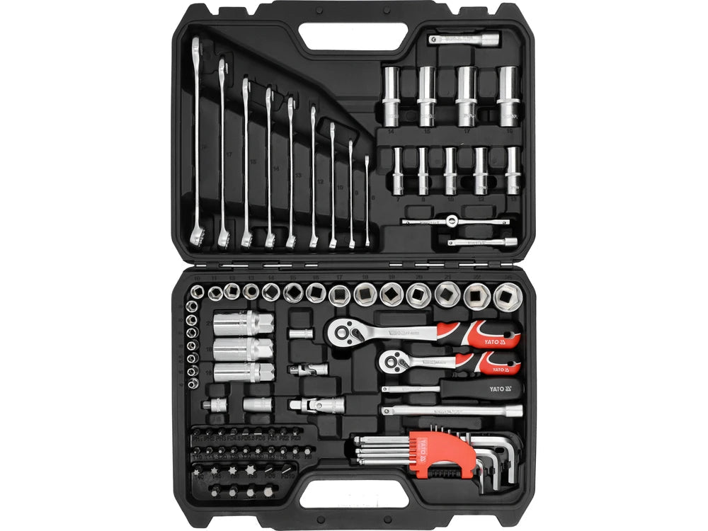 TRUSA TUBULARE 1/4", 3/8" 92 PIESE Yato YT - 38785 Yato - scule electrice si unelte profesionale - BricoMart