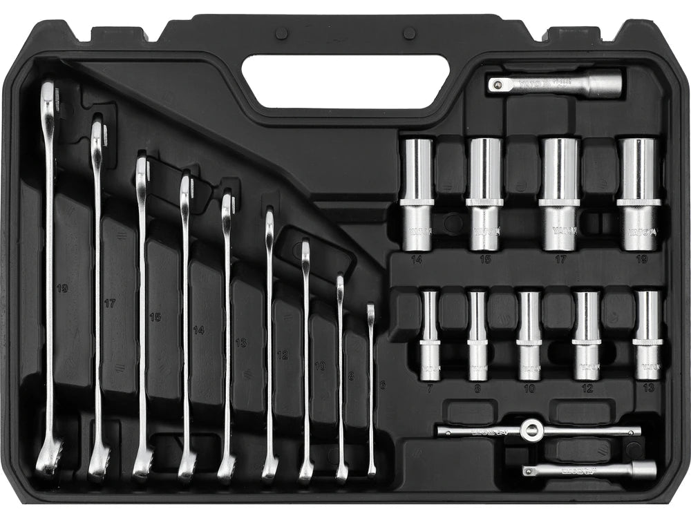 TRUSA TUBULARE 1/4", 3/8" 92 PIESE Yato YT - 38785 Yato - scule electrice si unelte profesionale - BricoMart