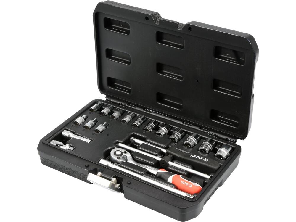 TRUSA TUBULARE+ANTRENOR, 20 YATO YT - 14491 BUC, 1/4, CR - V YATO - scule electrice si unelte profesionale - BricoMart