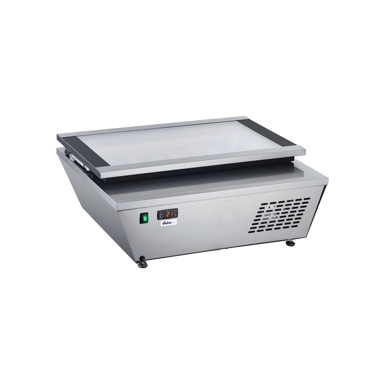 Vitrina de prezentare pentru inghetata, 77 lt, -18/-25 gr C, corp inox, ARKTIC by Hendi, 867x735x(H)373mm, Clasa energetica E