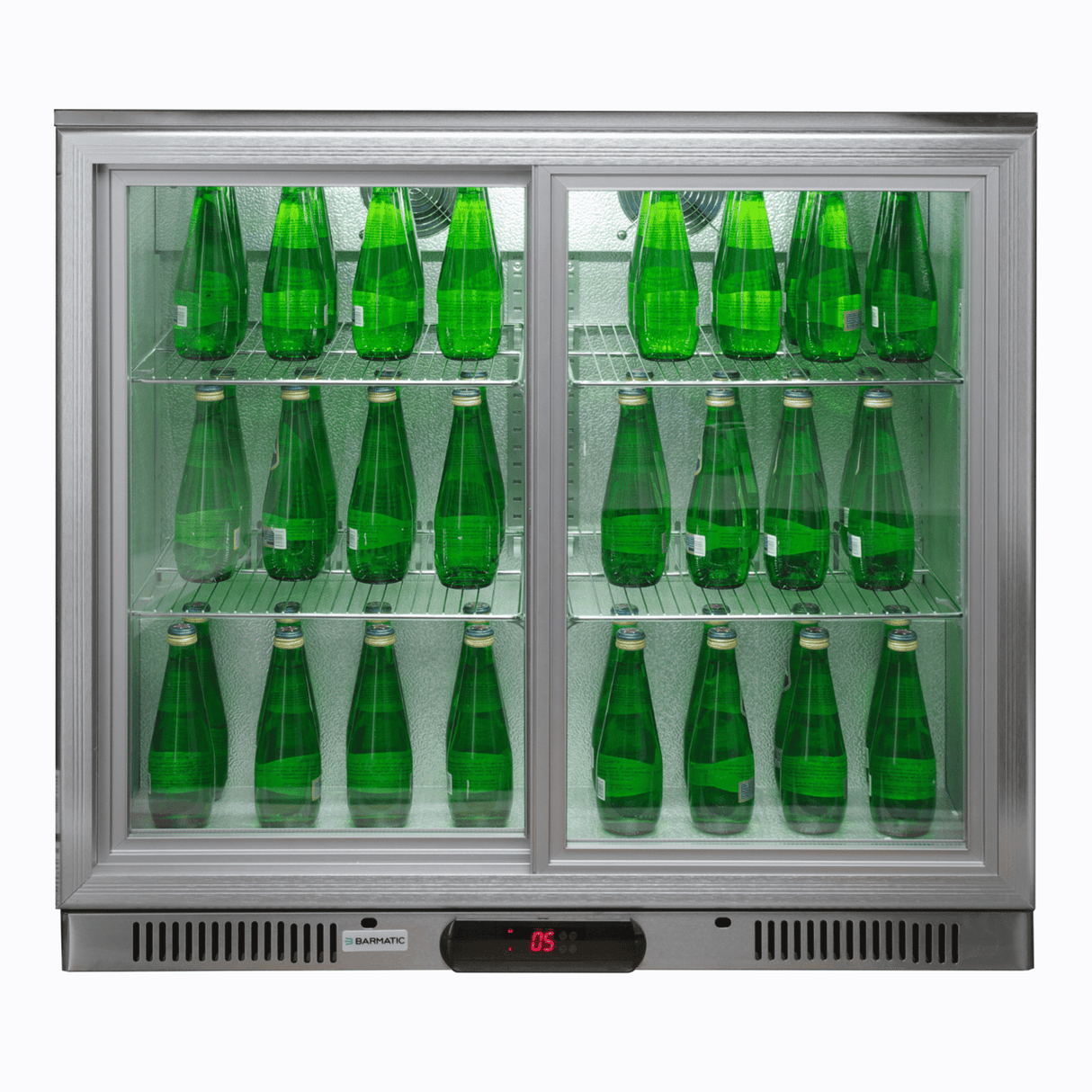 Vitrina frigorifica pentru bar Candour de 198 l cu usa dubla, otel inoxidabil, Barmatic
