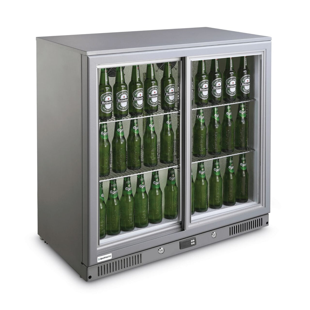 Vitrina frigorifica pentru bar Candour de 198 l cu usa dubla, otel inoxidabil, Barmatic