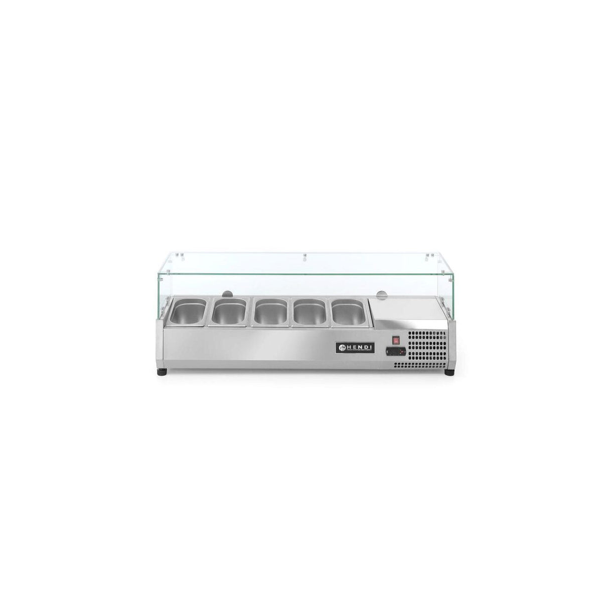 Vitrina frigorifica tip display, capacitate 5 x GN 1/4, ARKTIC by Hendi, corp inox, interval temperatura +2/+8 gr C,1200x335x(H)430