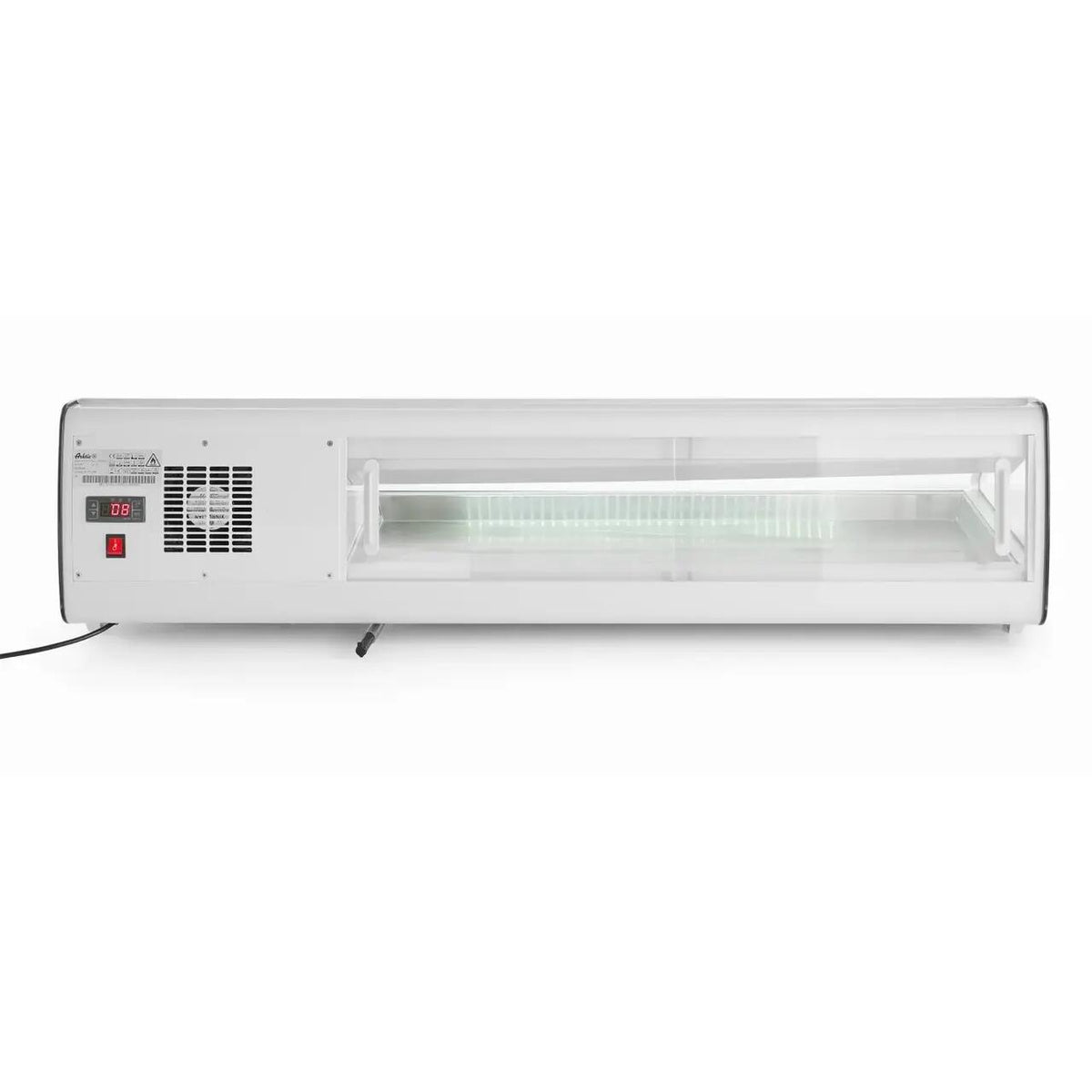 Vitrina sushi, 63 lt, pt 5 tavi GN1/3, interval temp 0-6 gr C, 160 W, geamuri glisante, corp inox, ARKTIC by Hendi, 1307x450x(H)330 mm