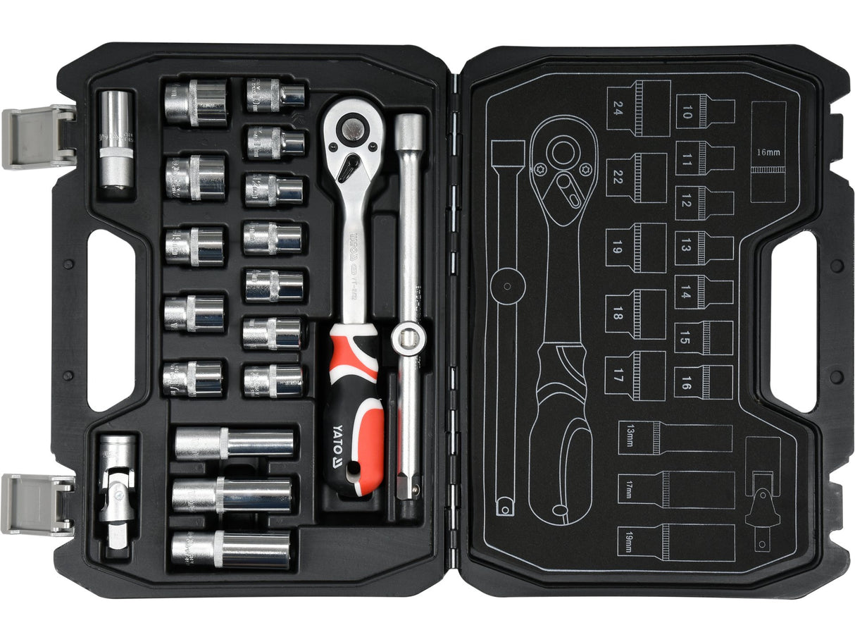 TRUSA TUBULARE + YATO YT-38691 ANTRENOR 20PIESE, 1/2