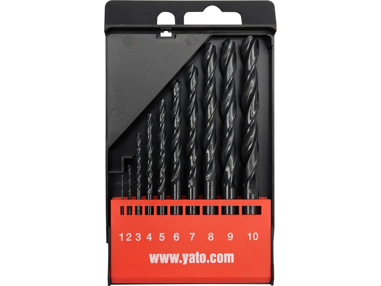 YATO YT-4461 FÉMFÚRÓKÉSZLET HSS, 10 DB, 1-10 MM