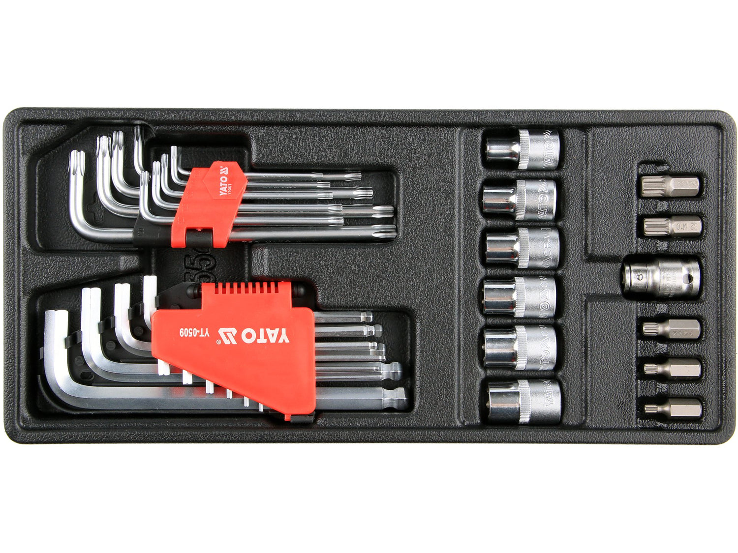 SZERSZÁMSZEKRÉNY BETÉT, YATO YT-55451 31 DARABOS, IMBUSZ + TORX