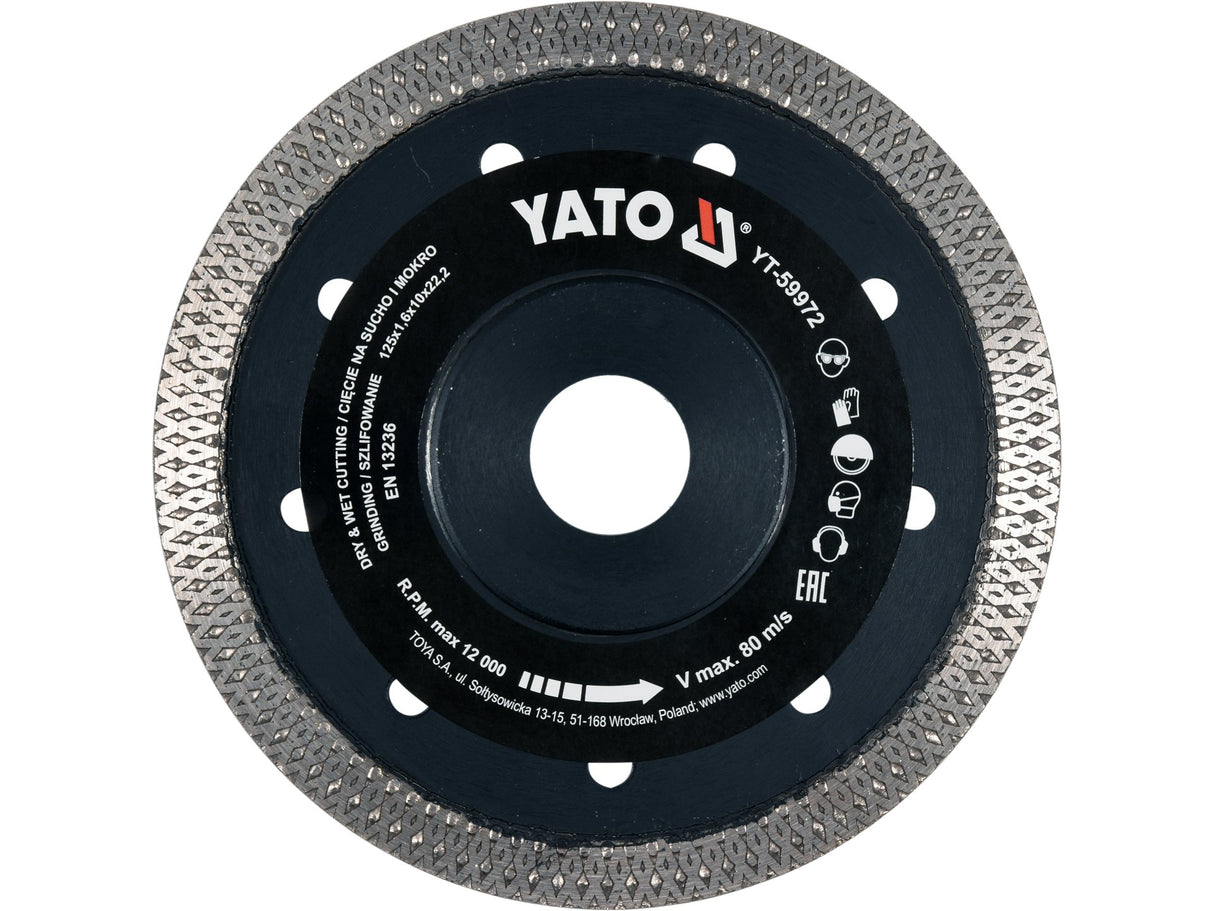 DISC DIAMANTAT, 125X22.2X1.6MM YATO YT-59972