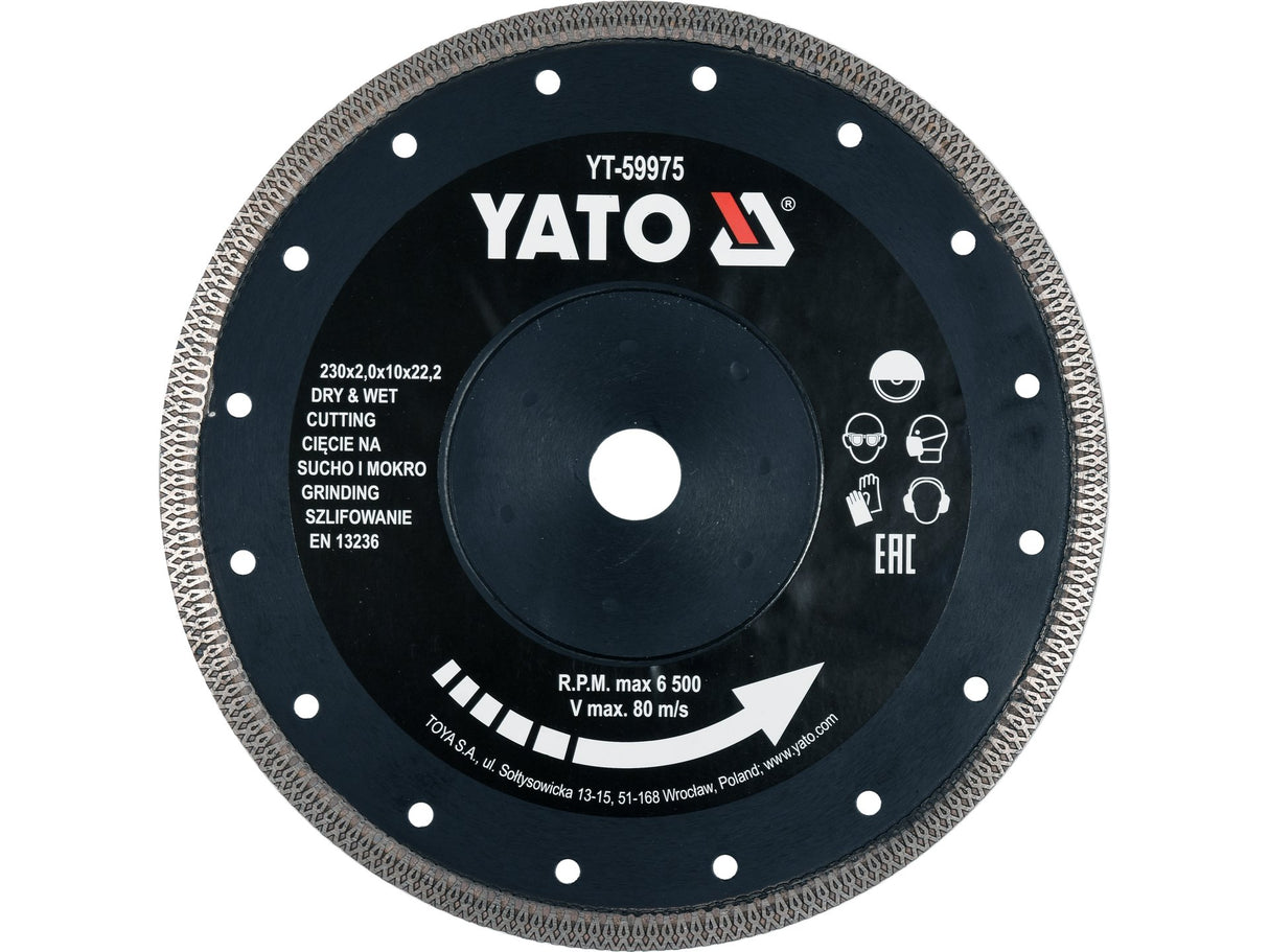 DISC DIAMANTAT, 230X22.2X2MM YATO YT-59975
