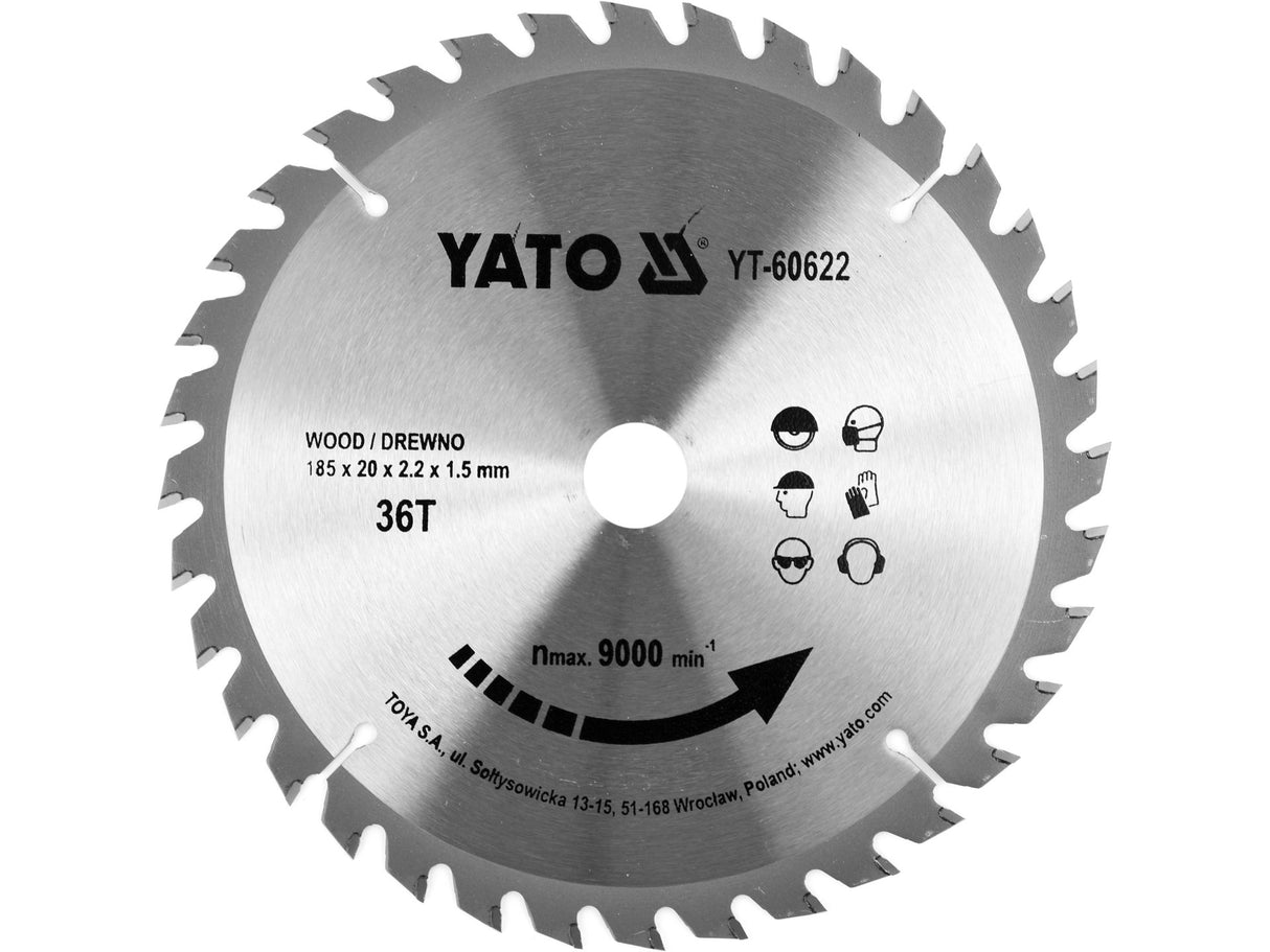 YATO YT-60622 KÖR TÁRCSA FA 185X36TX20MM