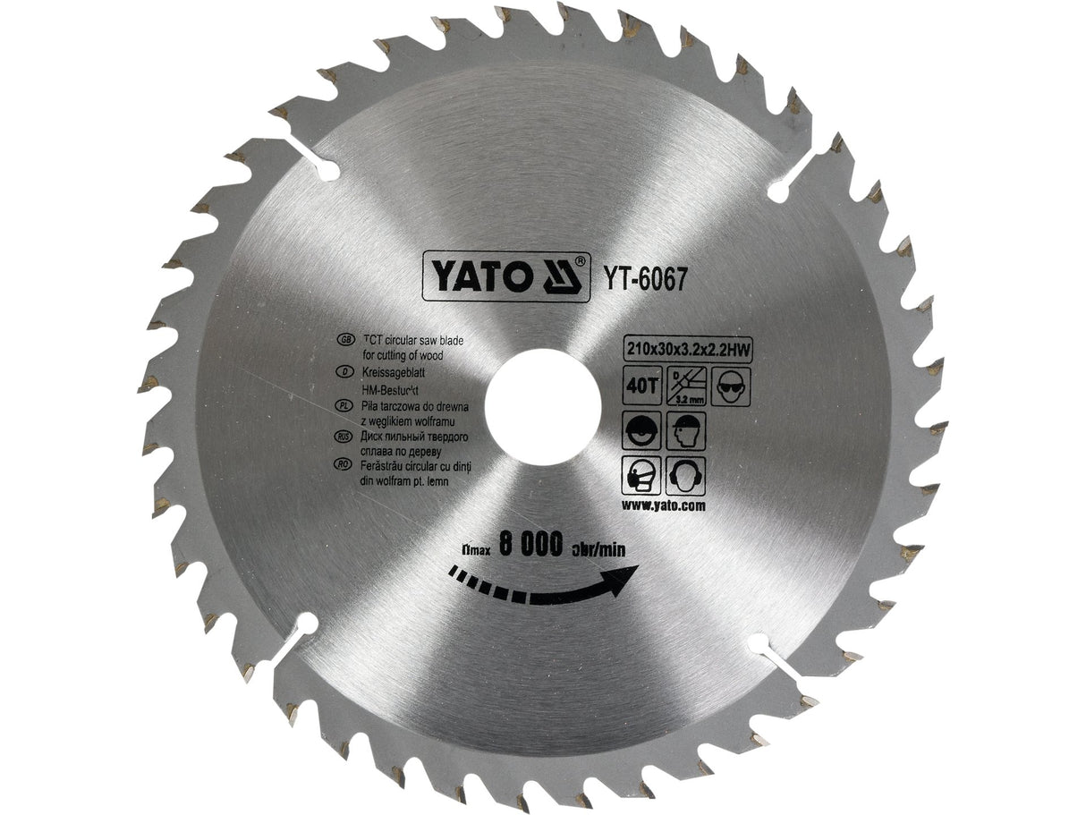 YATO YT-6067 KÖRFŰRÉSZLAP FÁHOZ 210X40TX30MM