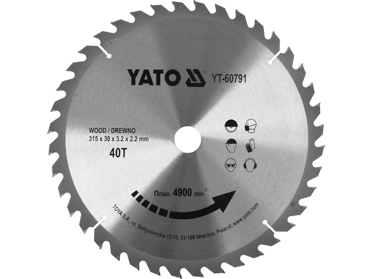 DISC CIRCULAR PENTRU YATO YT-60791 LEMN 315X40TX30MM