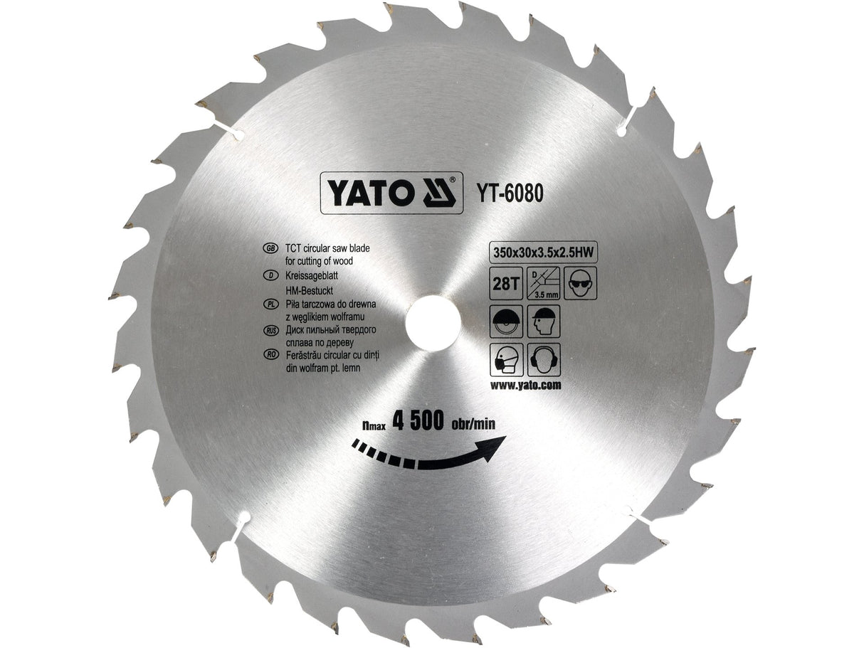 YATO YT-6080 KÖRFŰRÉSZLAP FÁHOZ 350X28X30MM