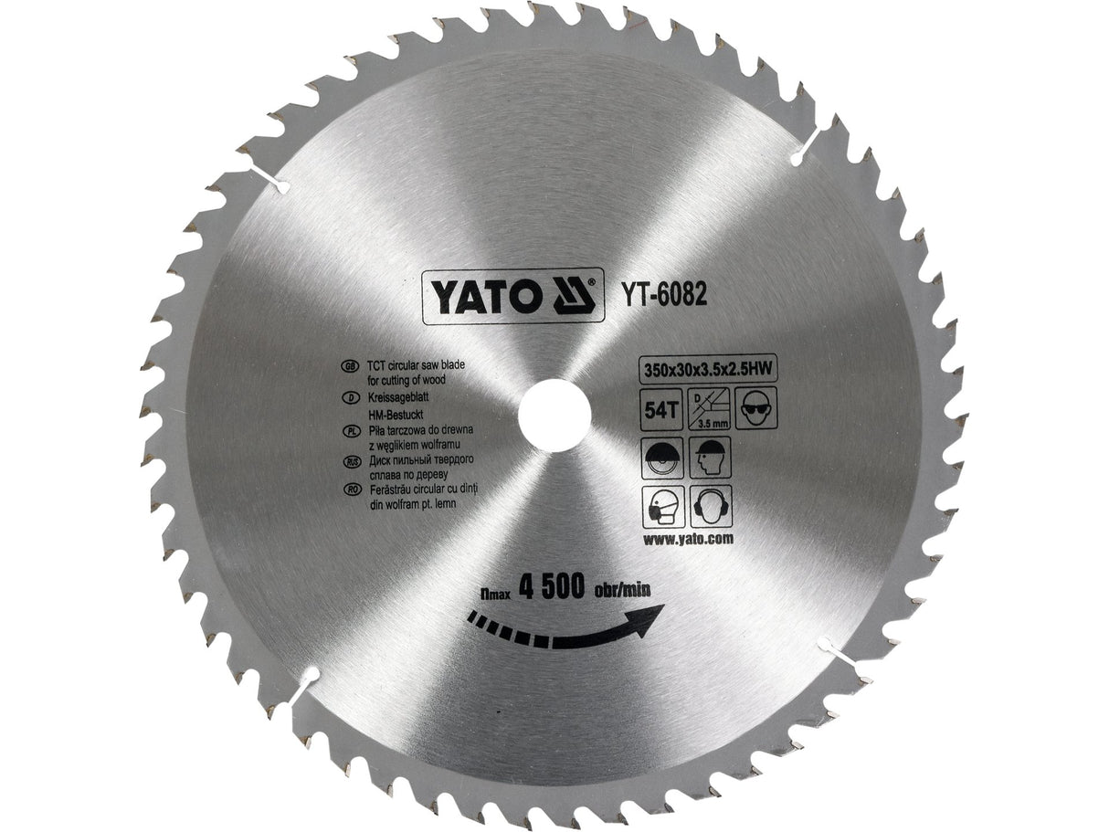 DISC CIRCULAR LEMN, YATO YT-6082 350X30X3.5MM, 54 DINTI