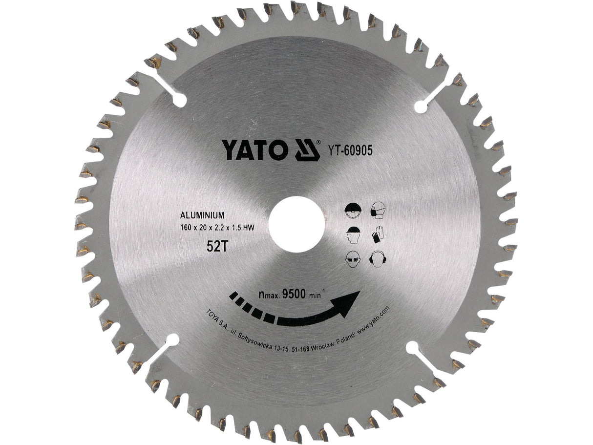 DISC CIRCULAR LEMN, YATO YT-60905 160X20X2.2MM, 52 DINTI