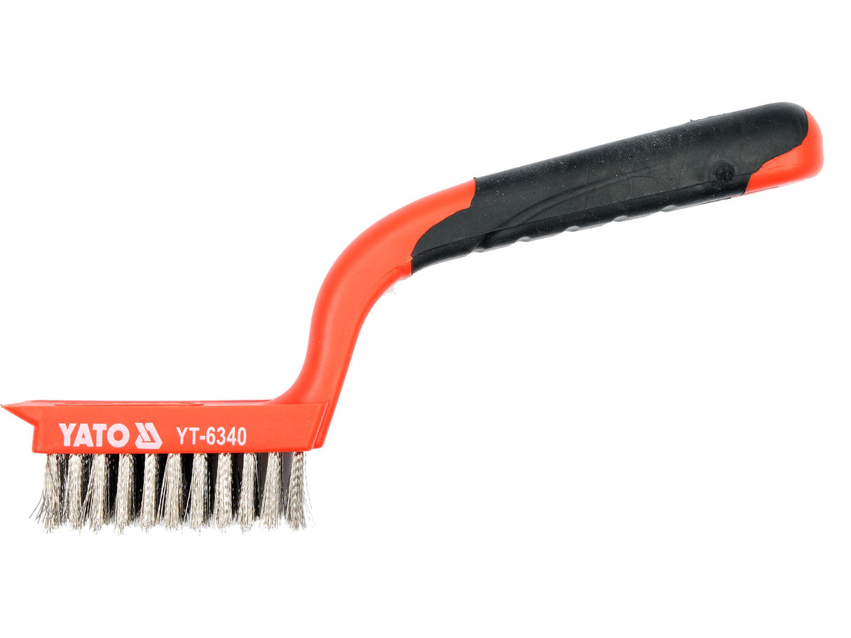 YATO YT-6340 Rozsdamentes acél drótkefe, 5 soros, kaparóval, műanyag nyéllel