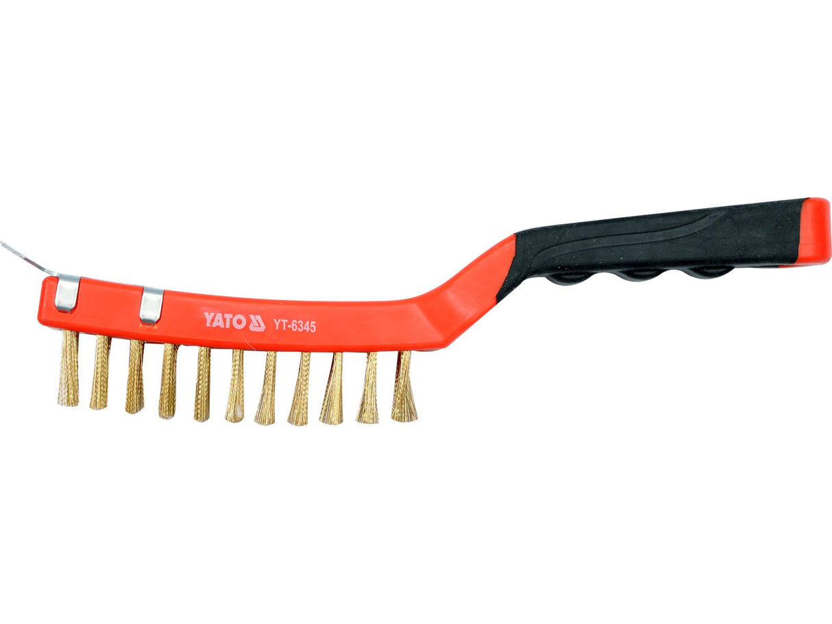 YATO YT-6345 RÉZ DRÓTKEFÉK, 4 SOR, MŰANYAG NYÉL KAPARÓVAL