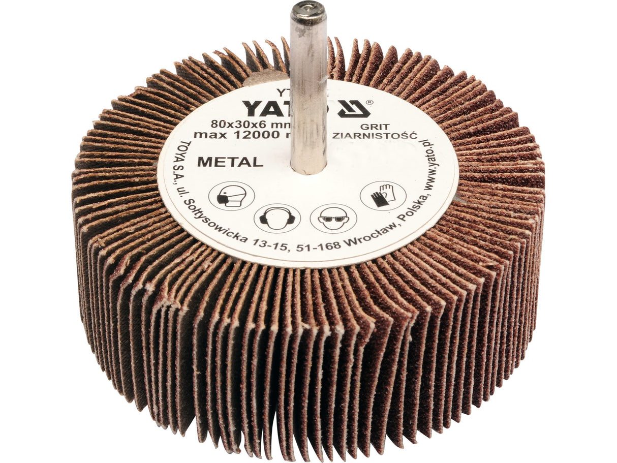 YATO YT-83375 KÖR CSISZOLÓKEFE NYÉRREL 80X30X6MM, P120