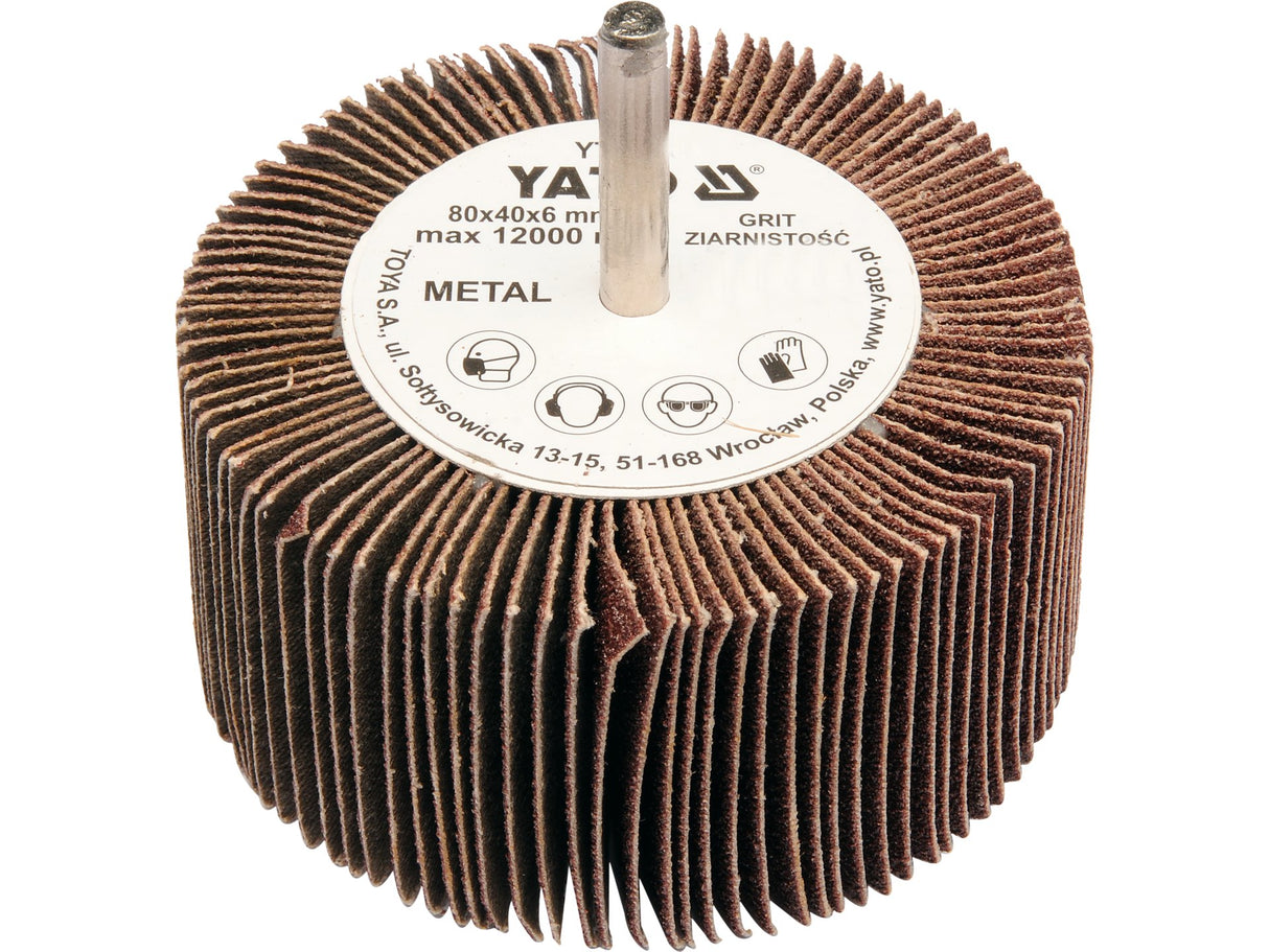 PERIE ABRAZIVA CIRCULARA YATO YT-83381 CU TIJA 80X40X6MM, P40