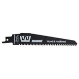 RAIDER Lama fierastrau sabie W&N 150mm 3-4mm 6-8TPI RD-WMS956XHM Cuțitul W&M RD-WMS956XHM este proiectat pentru tăierea eficientă a metalului și lemnului Cu o lungime de 150 mm, asigură