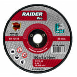 RAIDER Disc pentru taiat metal 100x1x16mm Pentru polizorul pneumatic Viteza periferica maxima: 80 m / s