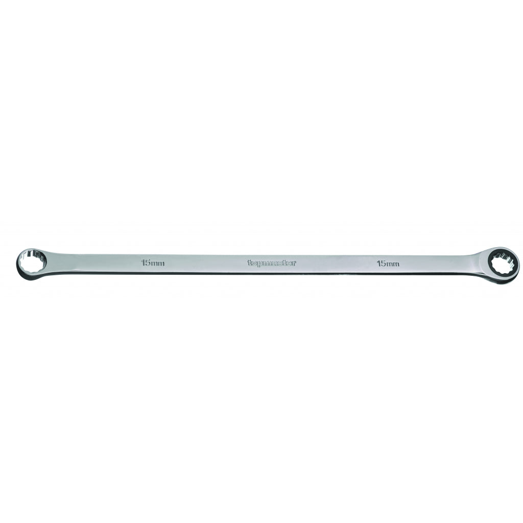 TOP MASTER PRO Cheie inelara cu clichet 15mm CR-V TMP Material: otel crom-vanadiu de inalta calitate Brat lung