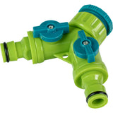 TOP GARDEN Mufa conector furtun 2 cai cu stop 1/2-3/4 TG Se pot folosi 2 furtunuri diferite