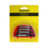 TOP MASTER PRO Extractoare suruburi set 5pcs CR-MO TMP Material:otel crom molibden Cutie de depozitare