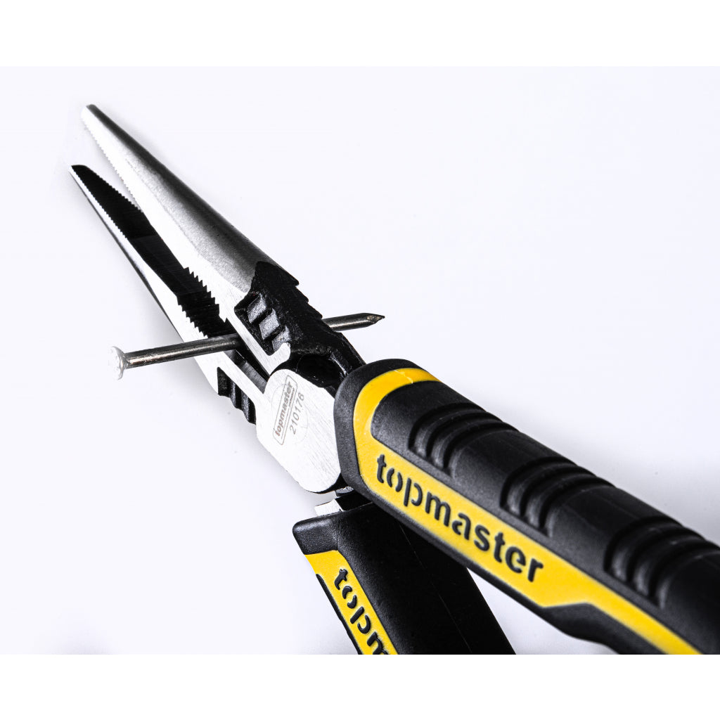 TOP MASTER PRO Cleste cu varf lung 200mm TMP Material:Cr-Ni, de 2 ori mai durabil decat Cr-V Pârghie mare - cu 35% mai puțin efort decât modelul standard