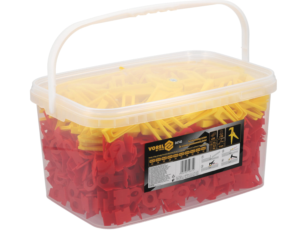 SISTEM NIVELARE PLACI VOREL 04740 3MM 700 CLIPS + 200 PENE + CLESTE