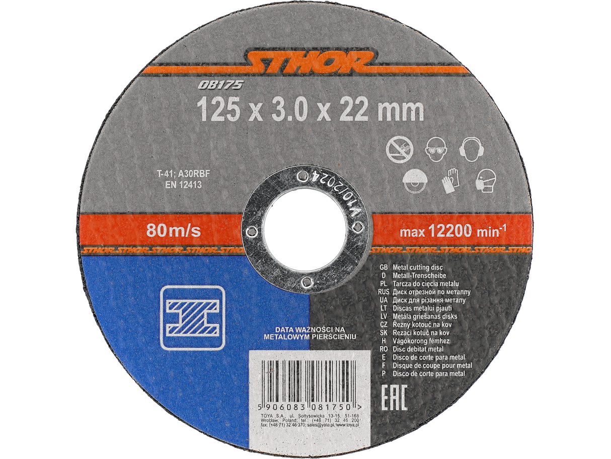 FÉMVÁGÓ TÁRCSA STHOR 08175 125X3X22.2MM, STHOR 