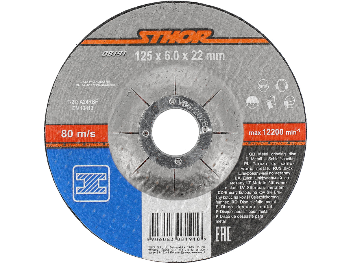 FÉMCSÍROZÓ TÁRCSA STHOR 08191 115X6X22.2MM, STHOR 