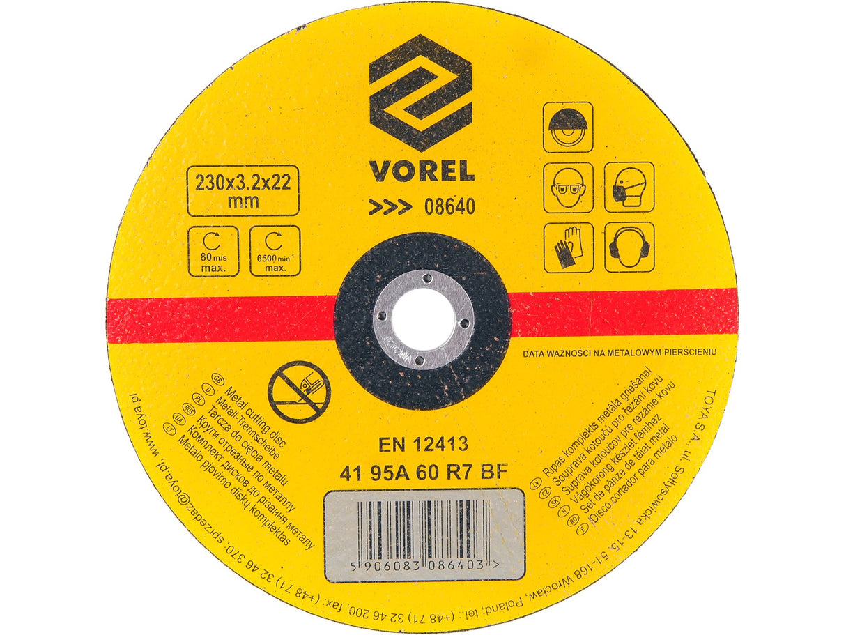 FÉMVÁGÓ TÁRCSA VOREL 08640 230X3.2X22MM 