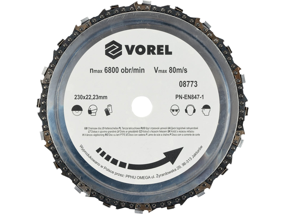 VOREL 08773 KÖR TÁRCSA FA MEGVILÁGÍTÁSHOZ 230 MM