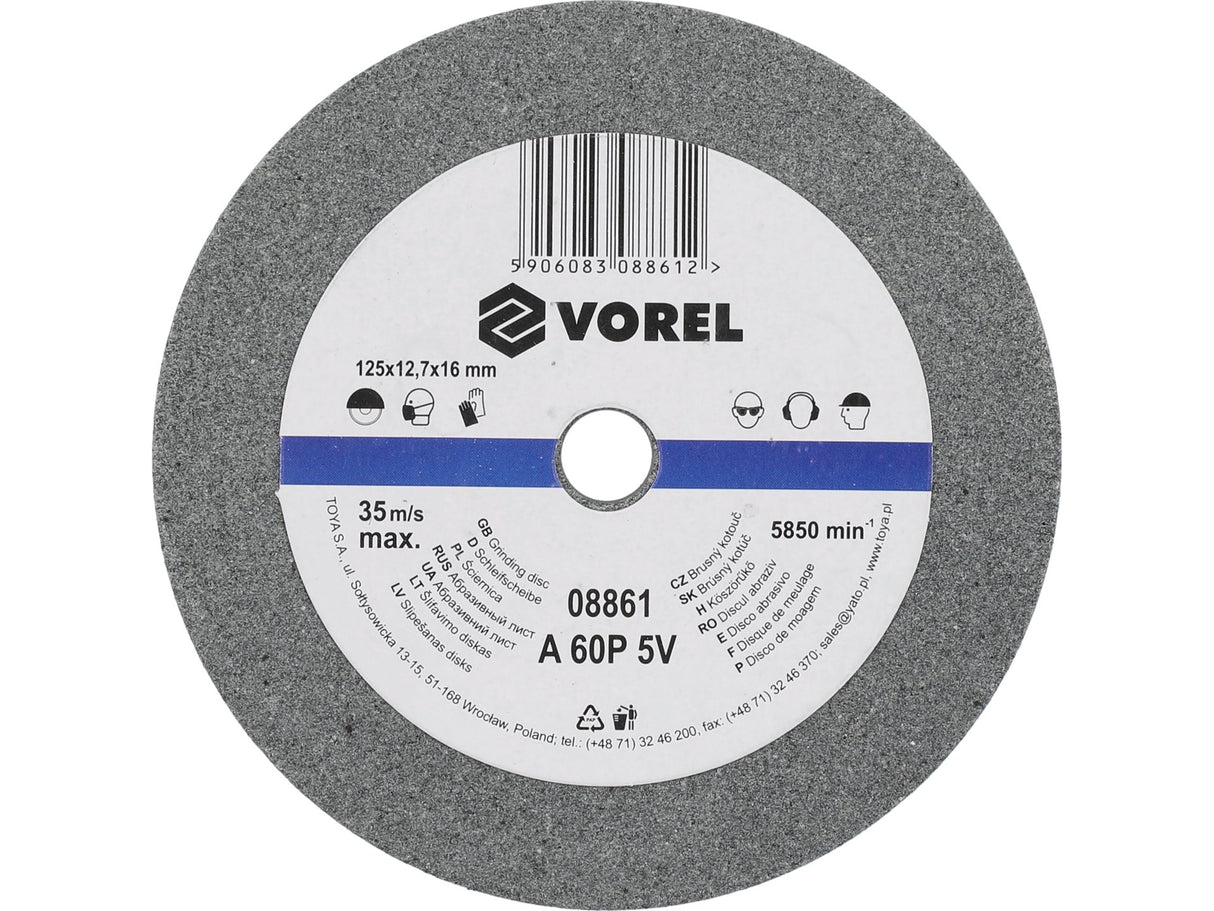 DISC ABRAZIV PENTRU VOREL 08861 POLIZOR DE BANC 125X12.7X17MM