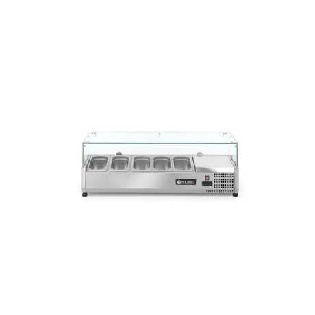 Vitrina frigorifica tip display, capacitate 5 x GN 1/4, ARKTIC by Hendi, corp inox, interval temperatura +2/+8 gr C,1200x335x(H)430