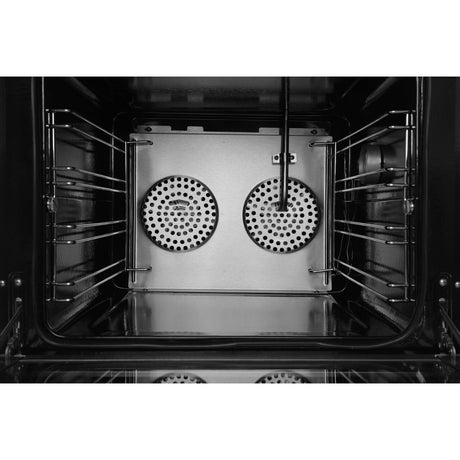Cuptor convectie cu umidificare Hendi H90S, 4 tavi 438x315 mm incluse, 2 elemente incalzire, 2 ventilatoare, termostat reglabil 50-300 gr C, timer 0-120 min, 2670W, 595x595x(H)570 mm