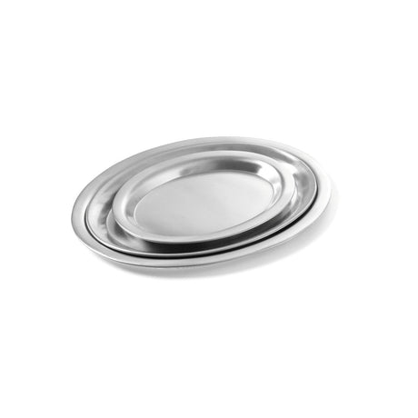 Tava servire cafea si aperitive, din inox, ovala, 28.5 x 22 cm, Hendi