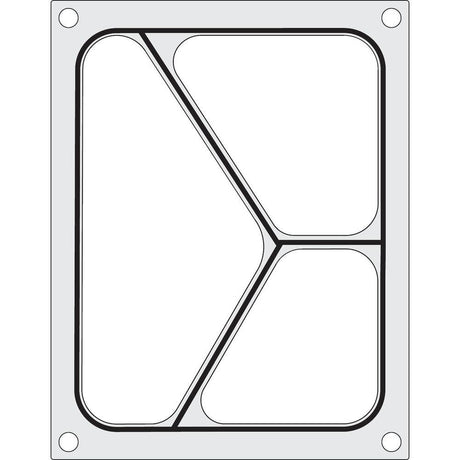 Matrita sigilare pentru un recipient cu trei compartimente 227x178 mm