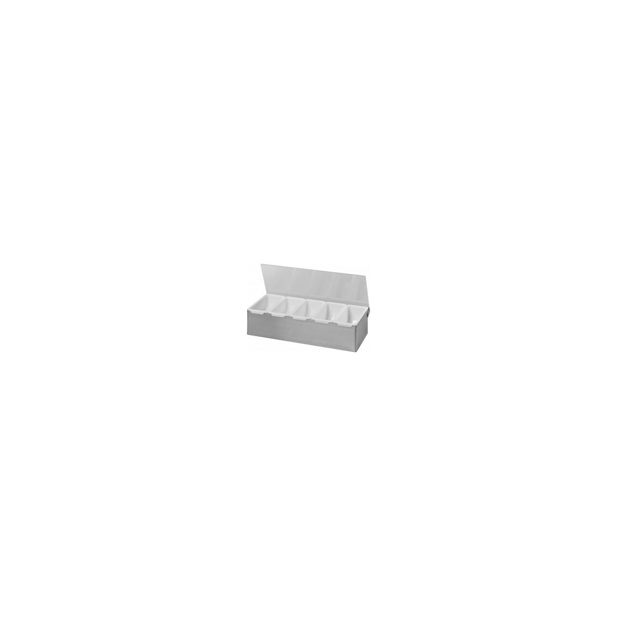 Cutie ingrediente bar / pizza, 5 compartimente, 375x140x(H)90 mm, capac transparent, Hendi
