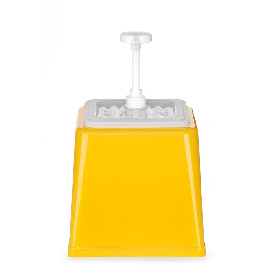 Dispenser de sos cu pompa,Hendi 2.5 L, galben, 230x210x(H)250 mm