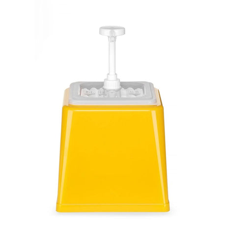 Dispenser de sos cu pompa,Hendi 2.5 L, galben, 230x210x(H)250 mm