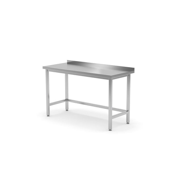 Masa de lucru cu rebord si fixare in perete,Hendi,adancime 700mm, pregatita pentru asamblare, Kitchen Line, 1000x700x(H)850mm.