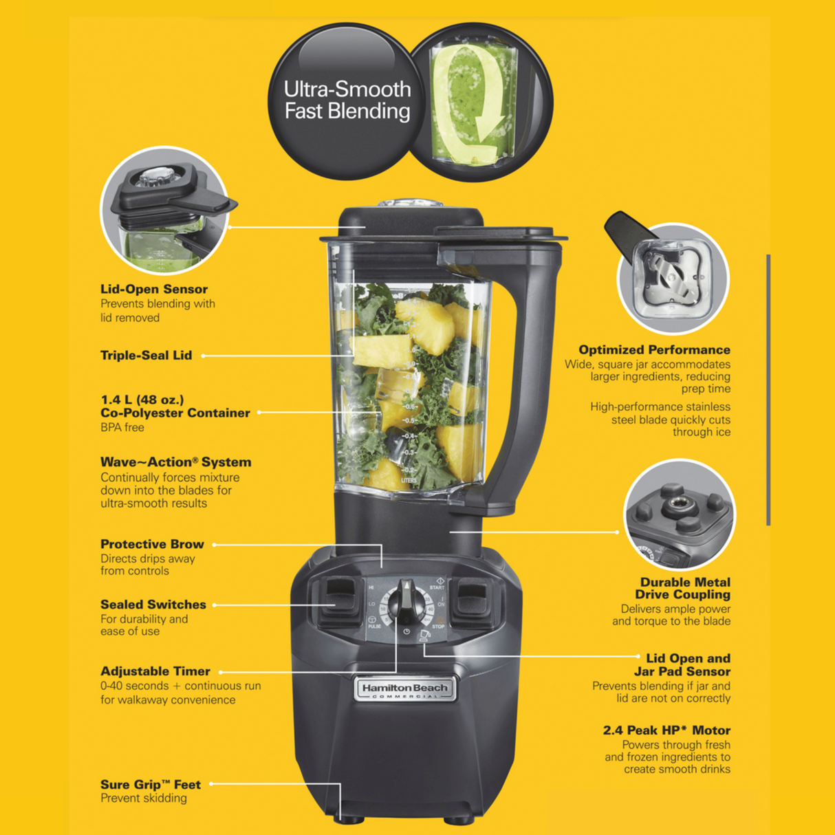 Mixer barman Tango® 1,4 l, HBH455-CE Hamilton Beach Commercial