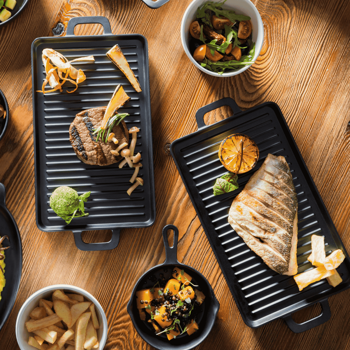 Vas servire in forma de grill, 320x162x(H)20 mm, melamina, Hendi Little Chef